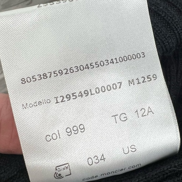 MONCLER Girl’s 12 Logo Patch Ribbed Wool Blend Base Layer Ski/Outdoor Pant - Picture 9 of 13